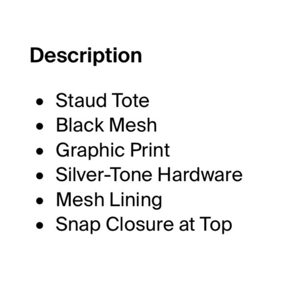 STAUD Black Oversized mesh logo Tote beach bag - Picture 9 of 9